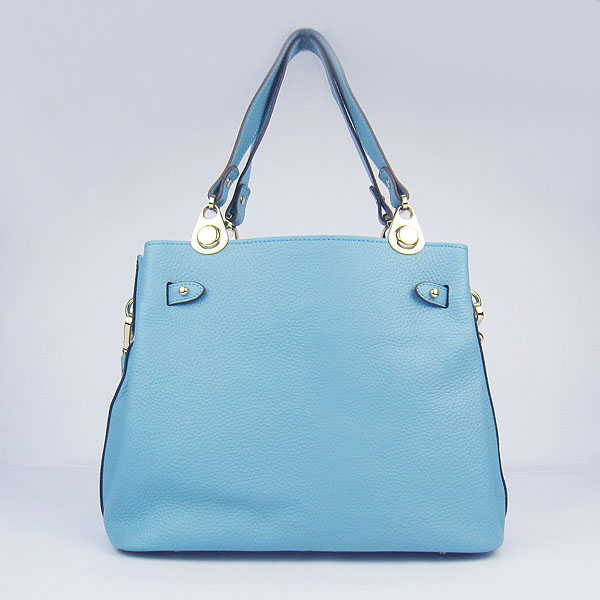 Replica Hermes New Arrival Double-duty leather handbag Light Blue 60668 - Click Image to Close